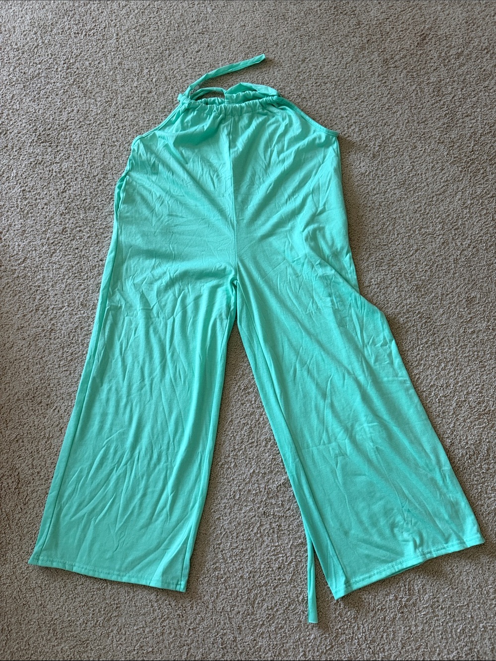 Womens Mint Wide-Leg Jumpsuit
